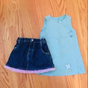 18 Month TKS basics Dress and Osh Kosh Skirt 1T